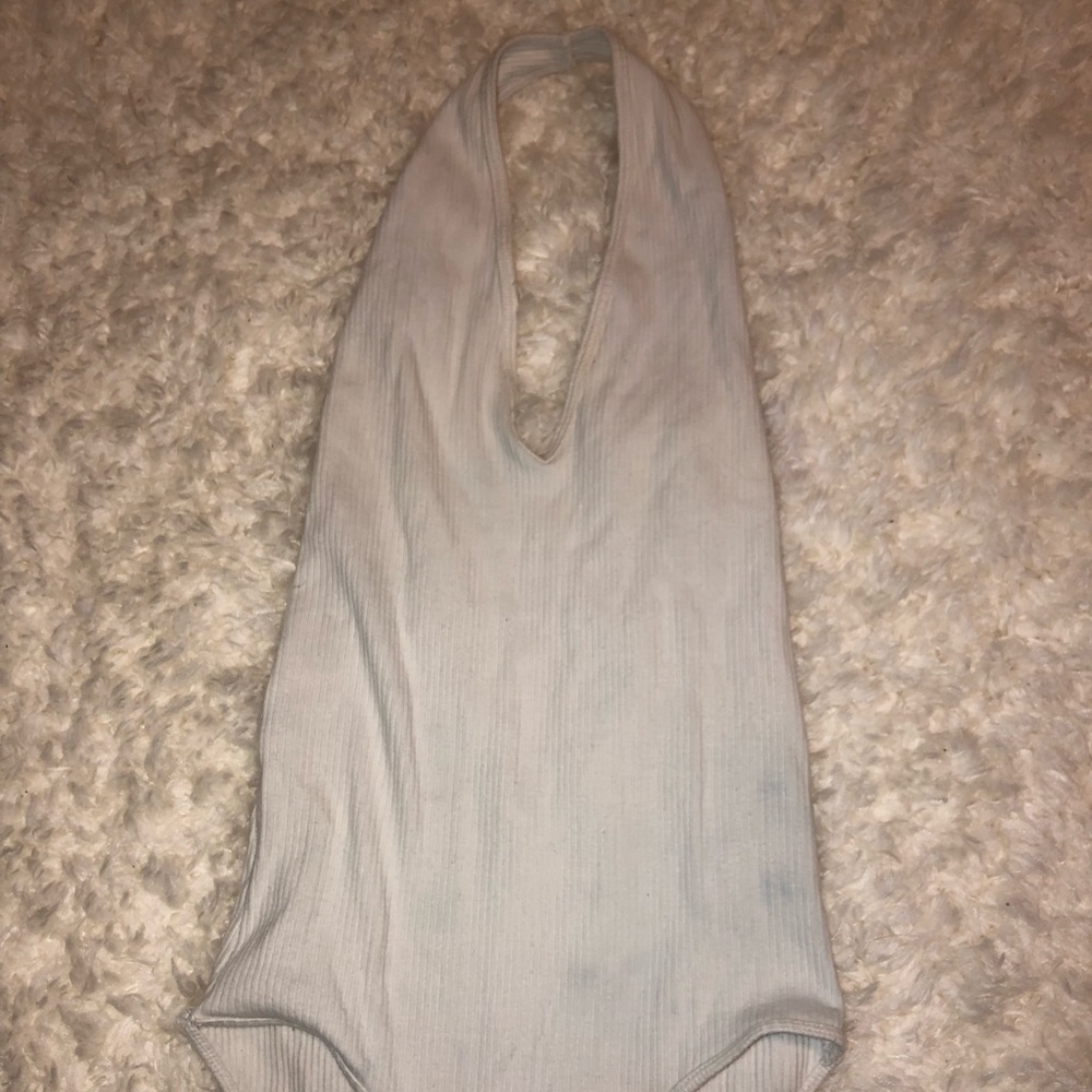 White halter bodysuit